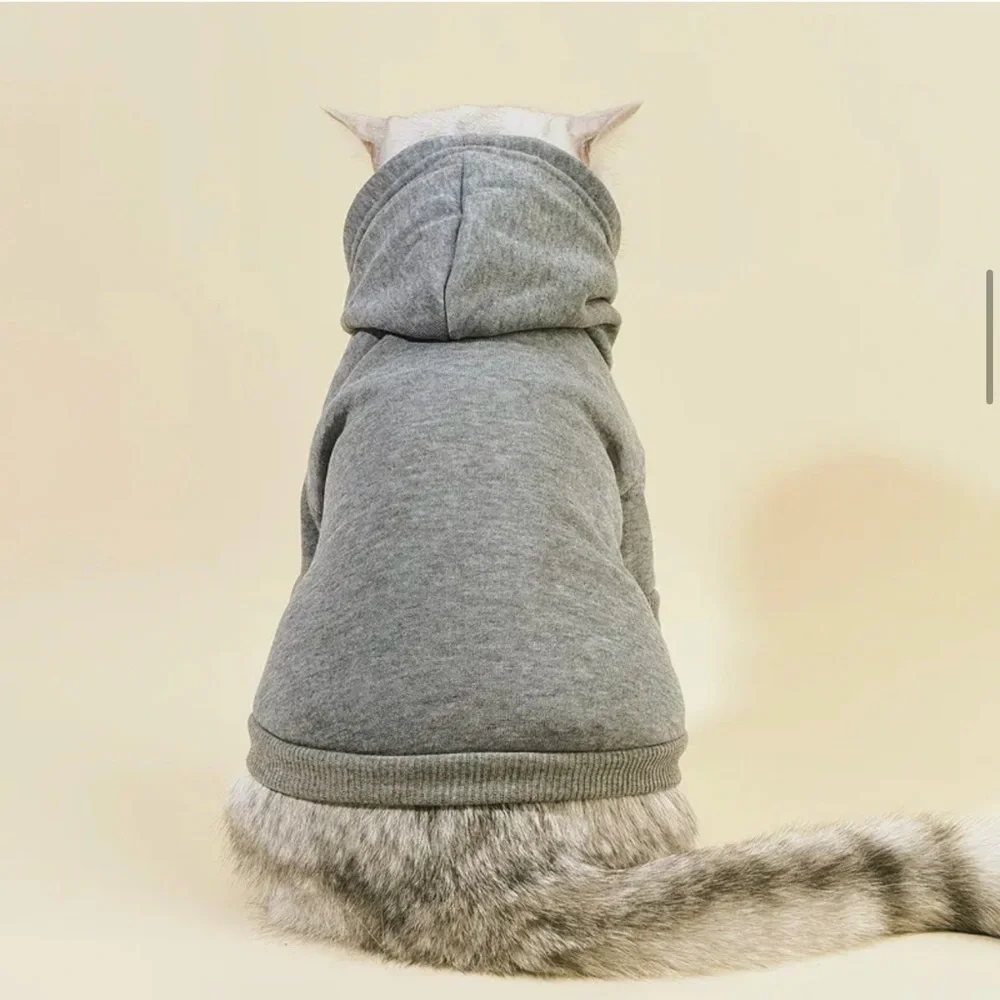Gray Pet Cat or Dog Hoodie Sweatshirt